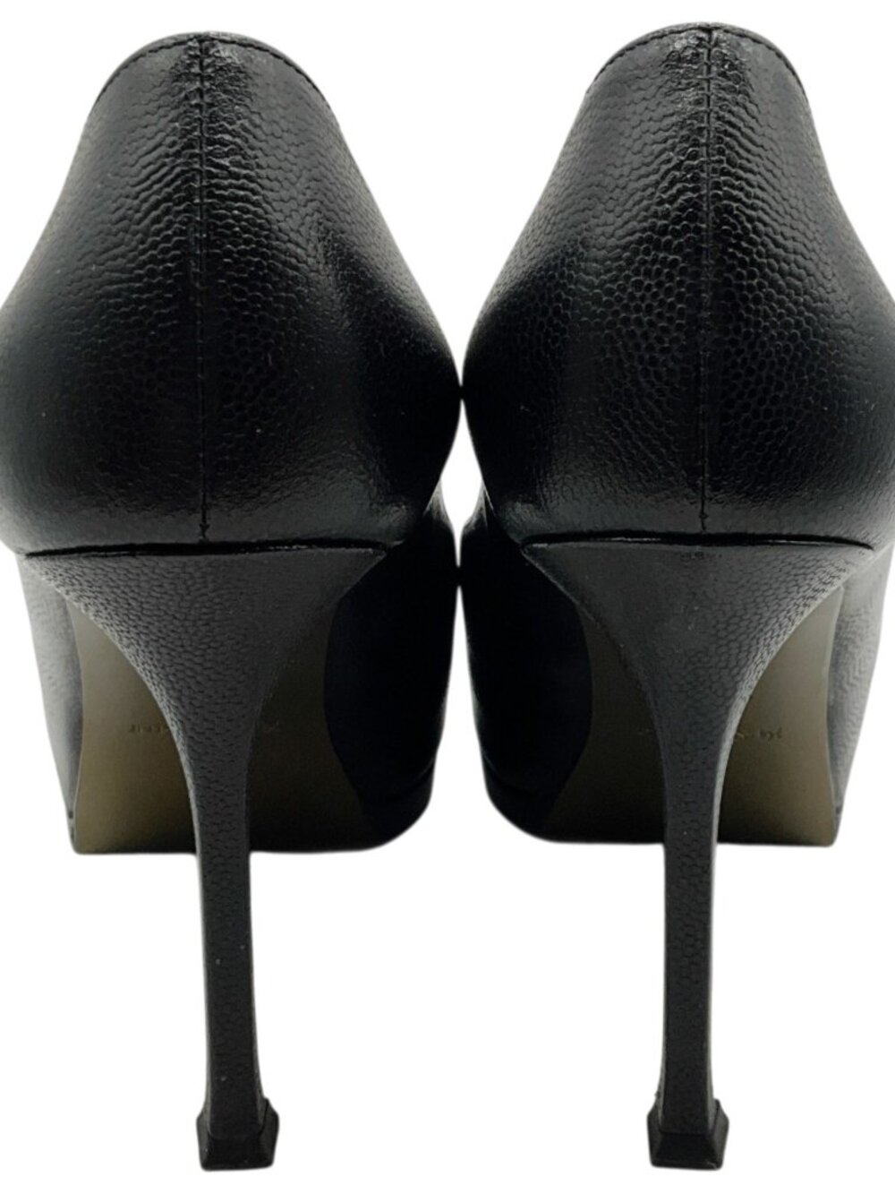Saint Laurent Black Leather Tribute Platform Pumps - Picture 5 of 6